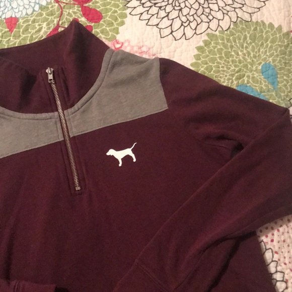 PINK Victoria's Secret Sweaters - Victoria’s Secret PINK Quarter-zip Sweatshirt